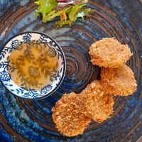 Zucchini fritters at Lotus Thai in Launceston