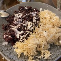 Black sticky rice with coconut   at Lotus Thai in Launceston