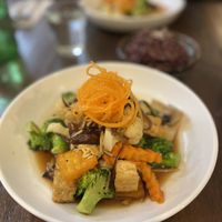 Fresh ginger stir fry   at Lotus Thai in Launceston