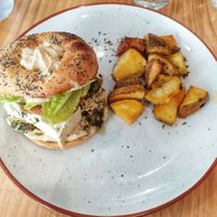 Vegan bagel at Caledonia Coffee in Salamanca