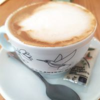 Café con leche de avena at Caledonia Coffee in Salamanca