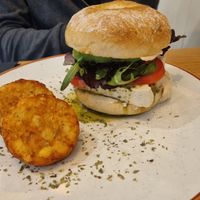 Bagel houmous at Caledonia Coffee in Salamanca