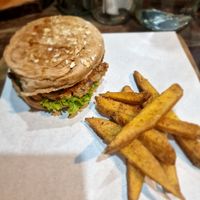 Vegan burger at Full Lotus in Coron