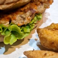 Vegan burger at Full Lotus in Coron