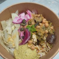 Chickpeas curry with shiitake, braised fennel and pea houmous at Là-Haut in Paris