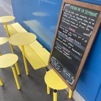 Outside seating at Là-Haut in Paris