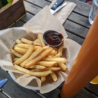 large fries ($8.95) at Bareburger in Long Island City