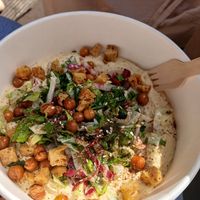 Hummus Bowl, crispy chickpeas at Urban Angel in Edinburgh