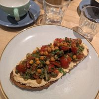 Hummus on toast at Urban Angel in Edinburgh
