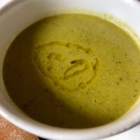 Pea and mint soup with a side of fresh bread  at The Lewiston Loch Ness Inn in Drumnadrochit