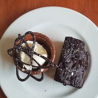 Chocolate & Banana bread with vegan vanilla ice cream at The Lewiston Loch Ness Inn in Drumnadrochit
