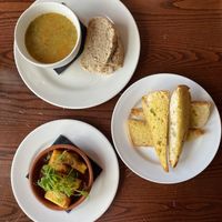 Soup, garlic bread and polenta fries  at The Lewiston Loch Ness Inn in Drumnadrochit