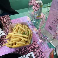 Fries and beer  at Vegan Junk Food Bar  - Rotterdam in Rotterdam