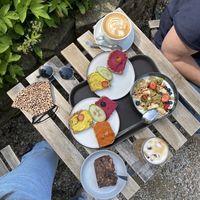 Sandwiches, yoghurt bowl and banana bread  at Kaffehus in Gottingen