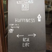 The sign that welcomes you to the Kaffehus at Kaffehus in Gottingen