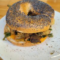 Vegan bagel at Bayside Barista in Rockingham