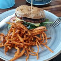 The V burger at Bayside Barista in Rockingham