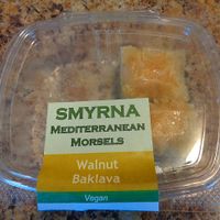 Walnut Baklava (vegan; made with syrup not honey). 2 of the 4 squares eaten on the drive home, LOL. at Smyrna Mediterranean Morsels in Hudson