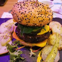 Burger with cheese at Sanissimo - Gran Via in Madrid