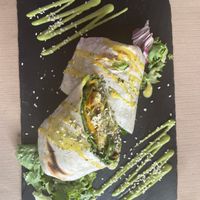 beyond meat, sauteed vegetables and tofu wrap  at Sanissimo - Gran Via in Madrid