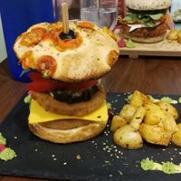 Best vegan burger 😍 at Sanissimo - Gran Via in Madrid