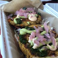 Red Lentil Fritters   at Root Down Kitchen in Bend