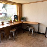 Some, not all of the indoor seating.  at Root Down Kitchen in Bend