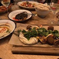 Hummus, Sabich a streetfood speciality from Tel Aviv (dropped the egg)   at NENI in Cologne