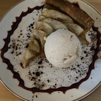 Delicious apple tart with hazelnut ice cream  at MIMO in Malaga