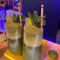 Matcha virgin gin ginger cocktails at MIMO in Malaga