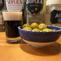 Vegan Guinness shot and tapas  at MIMO in Malaga