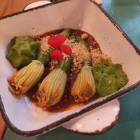 Courgette flowers starter at MIMO in Malaga