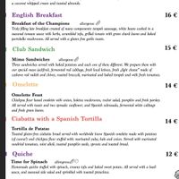 Brunch menu October 2022  at MIMO in Malaga