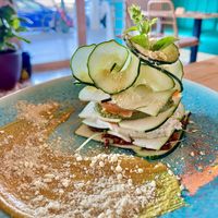 Raw lasagna! A bit difficult to eat with all the layers 😂  at MIMO in Malaga