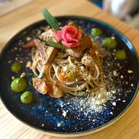 Spaghetti al Pomodoro with Jackfruit  at MIMO in Malaga
