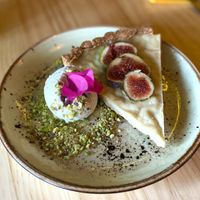 Vanilla tart with ice-cream  at MIMO in Malaga