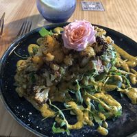 Sweet baked potato with chickpea & cauliflower curry - very healthy and tasty  at MIMO in Malaga