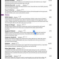 Full menu   at MIMO in Malaga