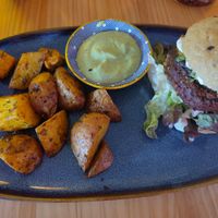 Beet burger at MIMO in Malaga