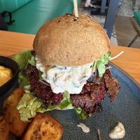Beetroot burger  at MIMO in Malaga