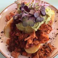 Fall in love with jackfruit (stuffed baked potato) at MIMO in Malaga