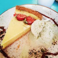 Best tart in the world (for sure) with ice cream (matcha) at MIMO in Malaga