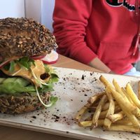 Wife’s burger. She nailed it, which is a shame as I was really hoping a cheeky try...  at MIMO in Malaga