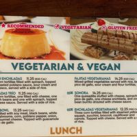 Menu has been updated to include only one vegan option.  at Plaza Azteca in Washington