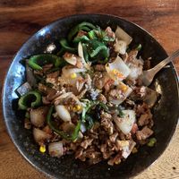 Vegan bowl. Delicious, but greasy as can be and didn’t include vegan cheese as stated on the menu. at Plaza Azteca in Washington