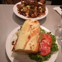 Poutine and sandwich at Faste Fou in Joliette