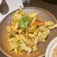 salt and chilli beech mushrooms  at Suissi Vegan Kitchen  in Glasgow