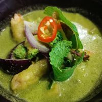 Thai green king trumpet mushroom curry at Suissi Vegan Kitchen  in Glasgow
