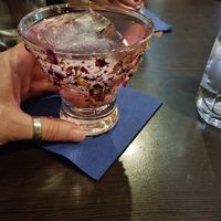Sakura cocktails at Suissi Vegan Kitchen  in Glasgow