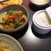 Curry and jasmine rice at Suissi Vegan Kitchen  in Glasgow